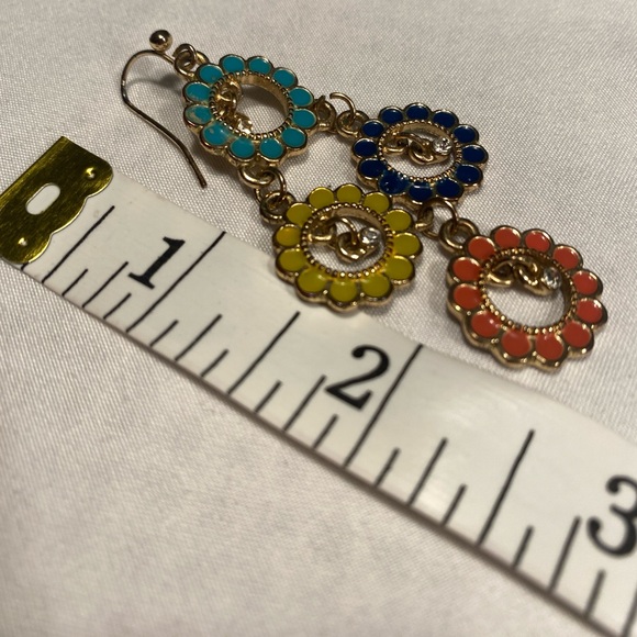 Colorful Cascading Floral Earrings - Picture 6 of 6